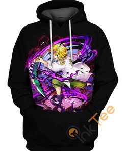 Meliodas Of The Seven Deadly Sins All Over Print 3D Hoodie for Men with Bold Lettering