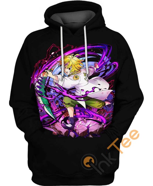 Meliodas Of The Seven Deadly Sins All Over Print 3D Hoodie for Men with Bold Lettering
