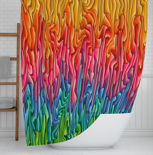 Melting Wax Boho Shower Curtain Set with Bold Design Options - Image 2