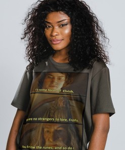 Meme Runes Frodo Baggins Tee: Movie Shirts for Men and Women with Possums and Opossums