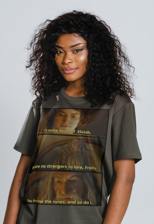 Meme Runes Frodo Baggins Tee: Movie Shirts for Men and Women with Possums and Opossums