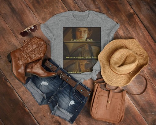 Meme Runes Frodo Baggins Tee: Movie Shirts for Men and Women with Possums and Opossums - Image 3
