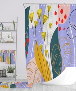 Memphis Abstract Shower Curtain for Quirky Bathroom Decor