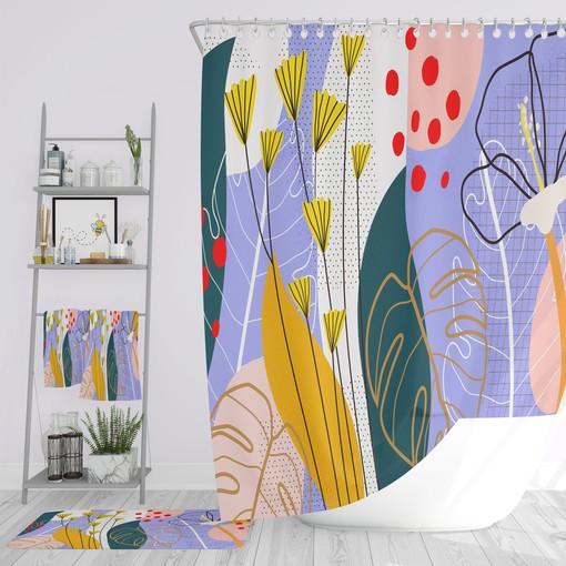 Memphis Abstract Shower Curtain for Quirky Bathroom Decor