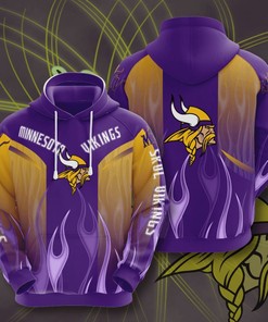 Men's 3D Hoodie with Full Size Print - Minnesota Vikings