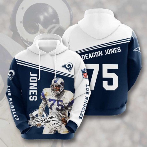 Men's All Over Print Hoodie with Custom Design - Los Angeles Rams Football Fan
