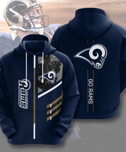 Men's Custom All Over Print Zip-up Hoodie - Los Angeles Rams Football Fan