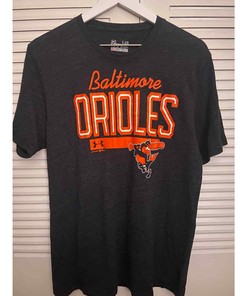 Men's Heatgear Black T-Shirt MLB Baseball: Baltimore Orioles Under Armour Shirt