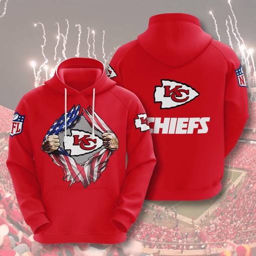 Men's Kansas City Chiefs Zipper 3D Hoodie: Stay Warm and Stylish