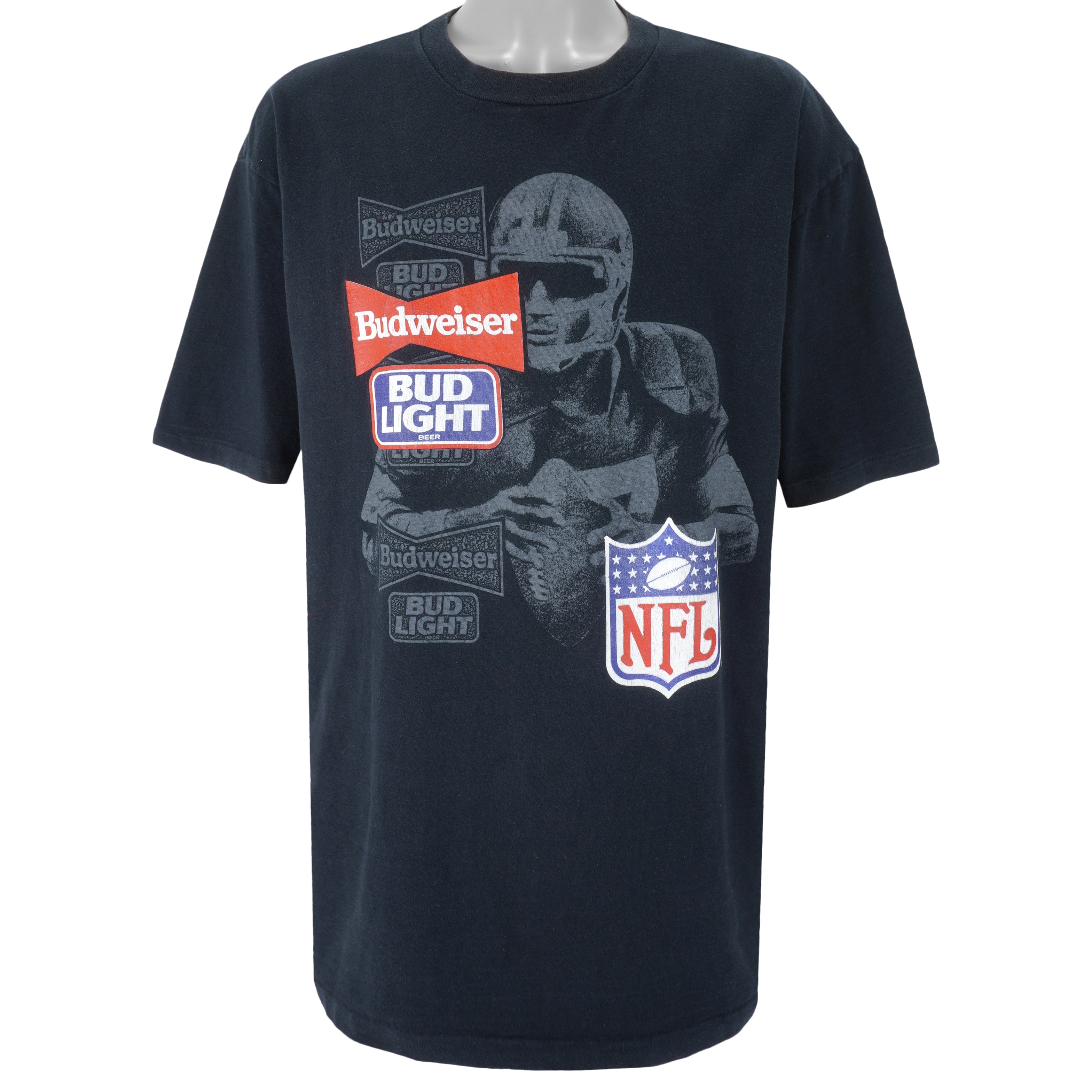 Men's Sport Shirts - Budweiser Budweiser X NFL Single Stitch T-Shirt 1990s Vintage Tshirt