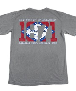 Men's Sport Shirts: Hog 1871 Arkanas Flag T-Shirt for NCAA Fans