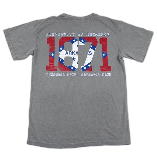 Men's Sport Shirts: Hog 1871 Arkanas Flag T-Shirt for NCAA Fans