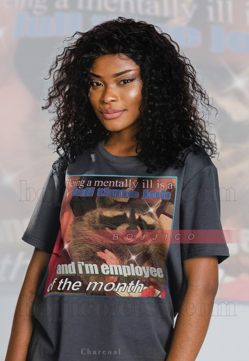 Mentally Full Time Job Raccoon Meme: Vintage Movie Shirt for Film Lovers