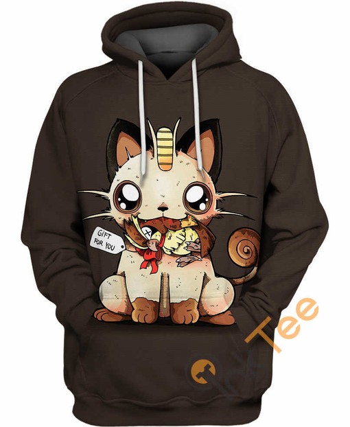 Meowth All Over Print 3D Hoodie with Cute and Eye-Catching Graphics