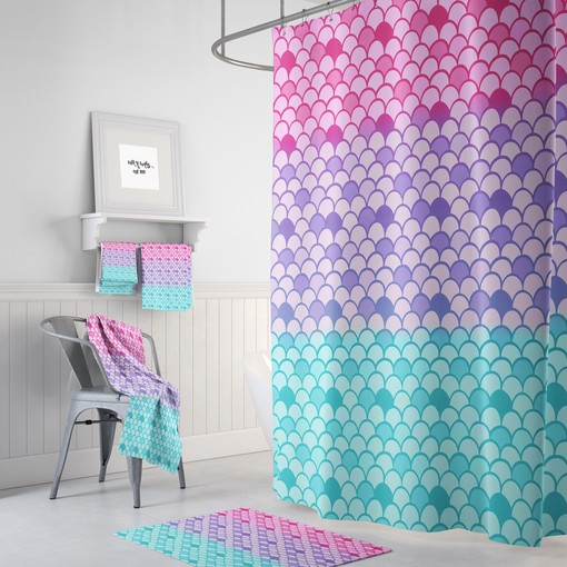 Mermaid Scale Shower Curtain with Optional Bath Set, for a Radiant Bathroom | shower curtains decorative