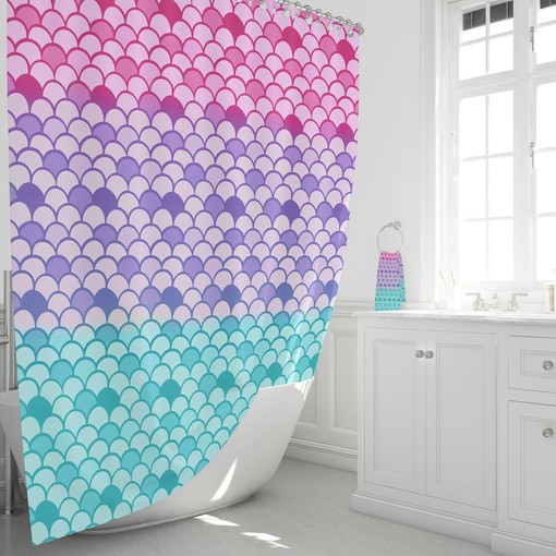 Mermaid Scale Shower Curtain with Optional Bath Set, for a Radiant Bathroom | shower curtains decorative - Image 2