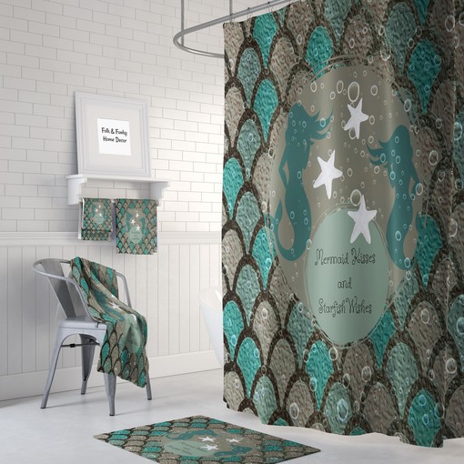 Mermaid Shower Curtain, Magical Bathroom Decor Fit for a Mermaid | unique shower curtains