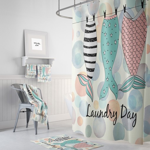 Mermaid Tail Shower Curtain with Mermaid Bathroom Decor, Perfect for Mermaid Lovers | unique shower curtains