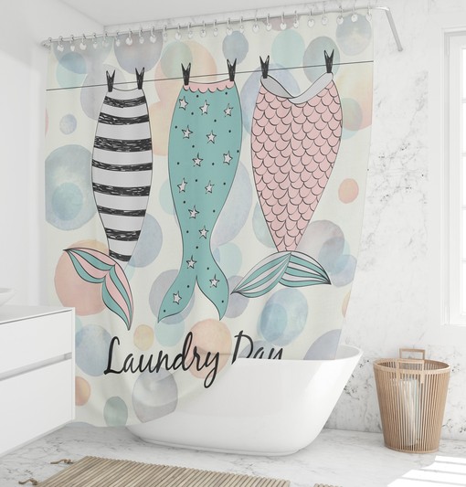 Mermaid Tail Shower Curtain with Mermaid Bathroom Decor, Perfect for Mermaid Lovers | unique shower curtains - Image 2