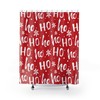 Merry Christmas Ho Ho Santa Claus Print Shower Curtain for Festive Bathroom Decor