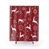Merry Christmas Holiday Reindeer Deer Shower Curtain - Celebrate With Festive Decor