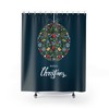 Merry Christmas Ornament Luxury Shower Curtain for At Home Holiday Bathroom Decor