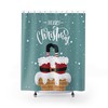 Merry Christmas Santa Claus Print Shower Curtain for Festive Bathroom Decor