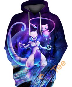 Mewtwo Psychic Attack All Over Print 3D Hoodie with Intriguing Graphics