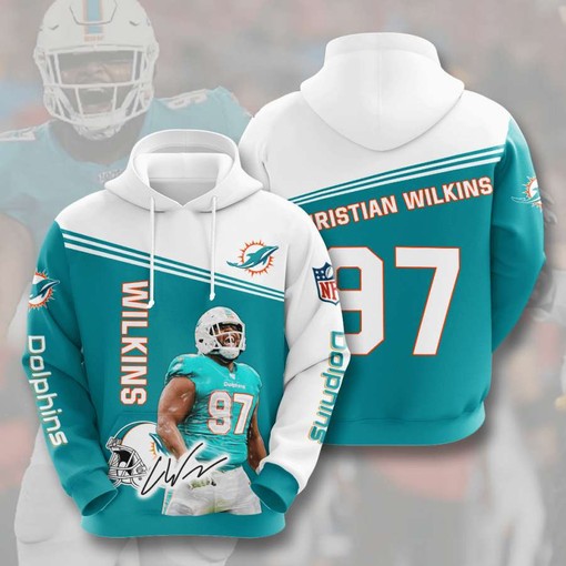 Miami Dolphins 3D Graphic Hoodie - Perfect for NFL Fans
