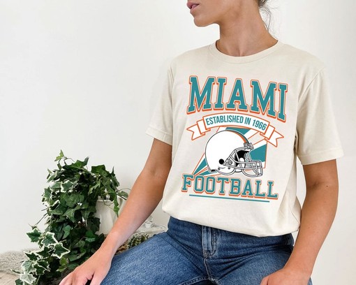 Miami Football Team Sweatshirt, Retro NFL Football Shirt for Miami Fans, NCAA Shirts - Image 4