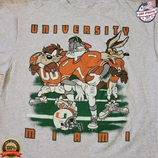 Miami Hurricanes Mascot Logo Vintage T-Shirt - NCAA Shirts for Men and Women