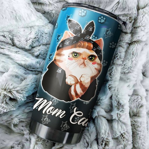 Miami Marlins Cat Mom Personalized Tumbler - Sports Tumbler 20oz