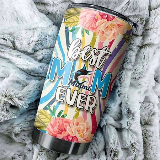 Miami Marlins Lovely Accents Best Mom Ever MLB Tumbler with a Gorgeous and MLB Design