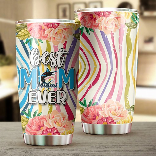Miami Marlins Lovely Accents Best Mom Ever MLB Tumbler with a Gorgeous and MLB Design - Image 2