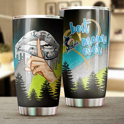 Miami Marlins MLB Tumbler - Best Mom Ever Personalized Gift for Baseball-loving Moms and Marlins Fans