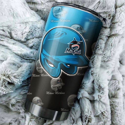 Miami Marlins MLB Tumbler with Lovable Dog Design for Dog-loving Baseball Fans with Custom MLB Logo - Image 2