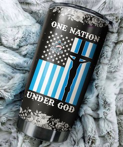 Miami Marlins MLB Tumbler with One Nation Under God Design - Ideal Tumbler for Marlins Fans