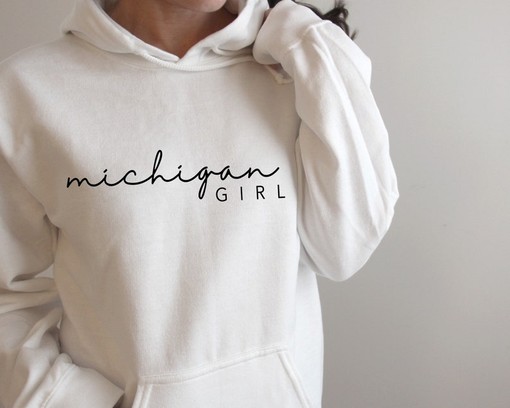 Michigan Girl Hoodie and Other Great Gifts for Fans of The Great Lakes State, Michigan Hoodie with Sport Shirts Unisex