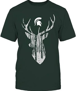 Michigan State Deer Hunting Forest Design Shirt for Spartan Fans