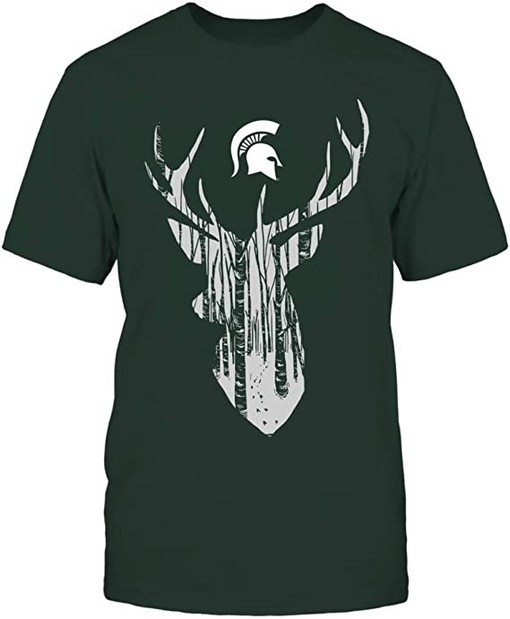 Michigan State Deer Hunting Forest Design Shirt for Spartan Fans