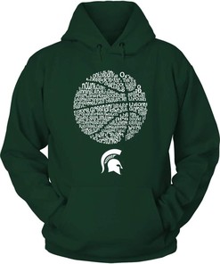 Michigan State Fight Song Basketball Design Hoodie for Spartan Fans