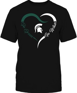 Michigan State Half Heart Design Shirt for Spartan Fans