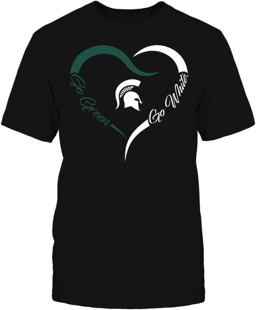 Michigan State Half Heart Design Shirt for Spartan Fans