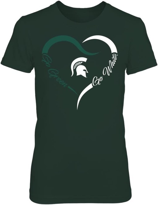 Michigan State Half Heart Design Shirt for Spartan Fans - Image 2