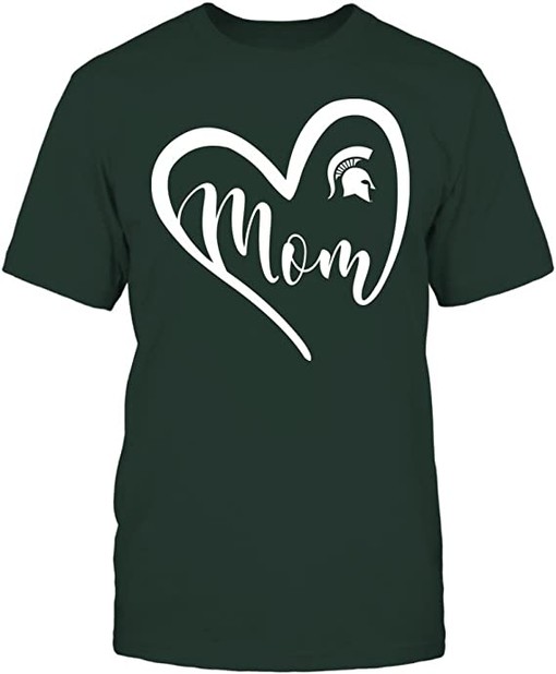Michigan State Heart Mom Design Shirt for Spartan Fans