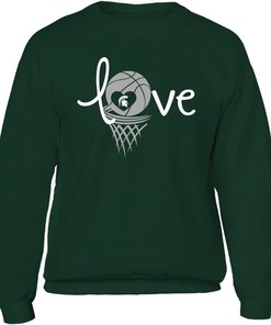 Michigan State Love Michigan State Basketball Design Sweatshirt for Spartan Fans