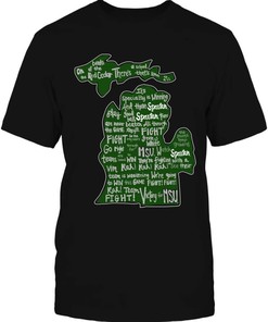 Michigan State Maps Design Shirt for Spartan Fans