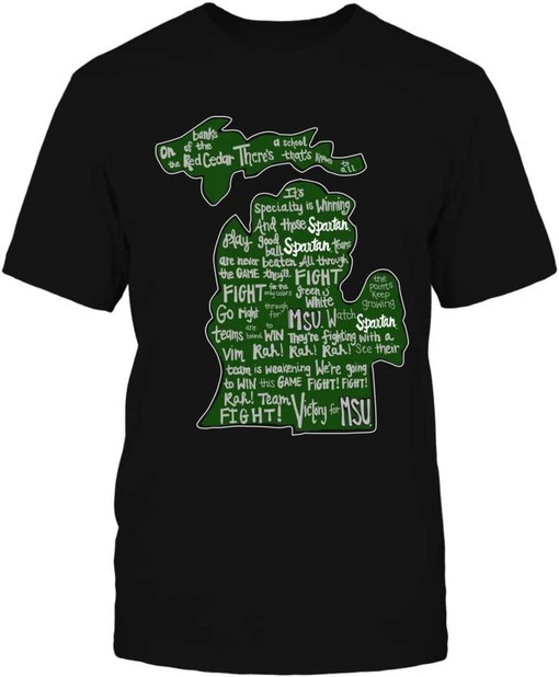 Michigan State Maps Design Shirt for Spartan Fans