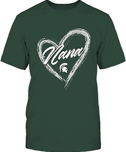 Michigan State Nana Team Logo Heart Shape Gift Shirt