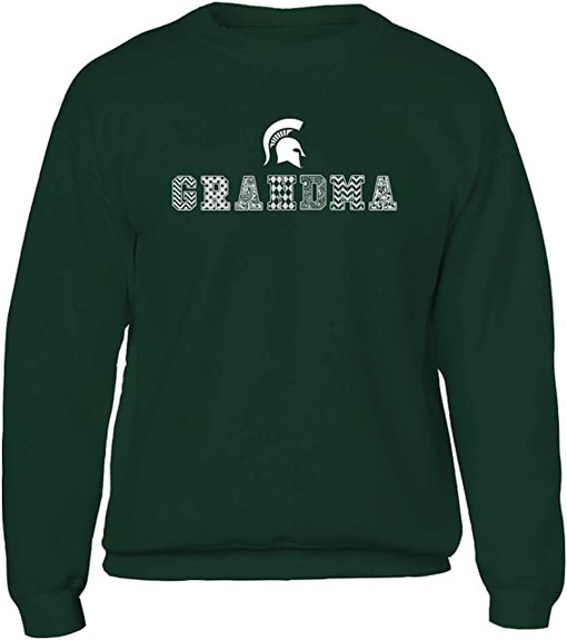 Michigan State Patterned Grandma Design Sweatshirt for Spartan Fans